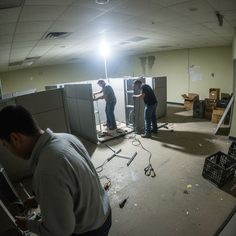 Executive floor detailing during overnight shift